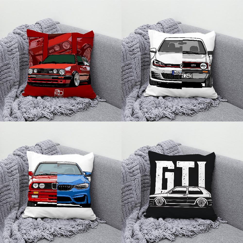 G-Golf G-GTI Car Pillow Case Soft Cushion Cases for Farmhouse Sofa Decor Home Decorations and Protector Pillow Case