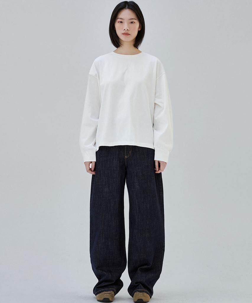 MALOUPE 5115 Crop Oversized T-Shirt (Ivory)