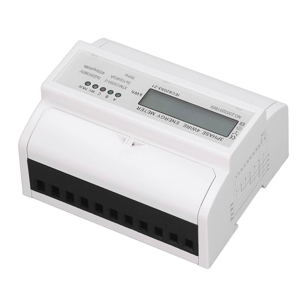 Счетчик электроэнергии 3-фазный 4-проводной ЖК-тестер электроэнергии DIN-рейка Измеритель тока напряжения мощности
