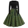 Women's Casual And Fashionable Long Sleeved R-neck Polka DotPrint Dress