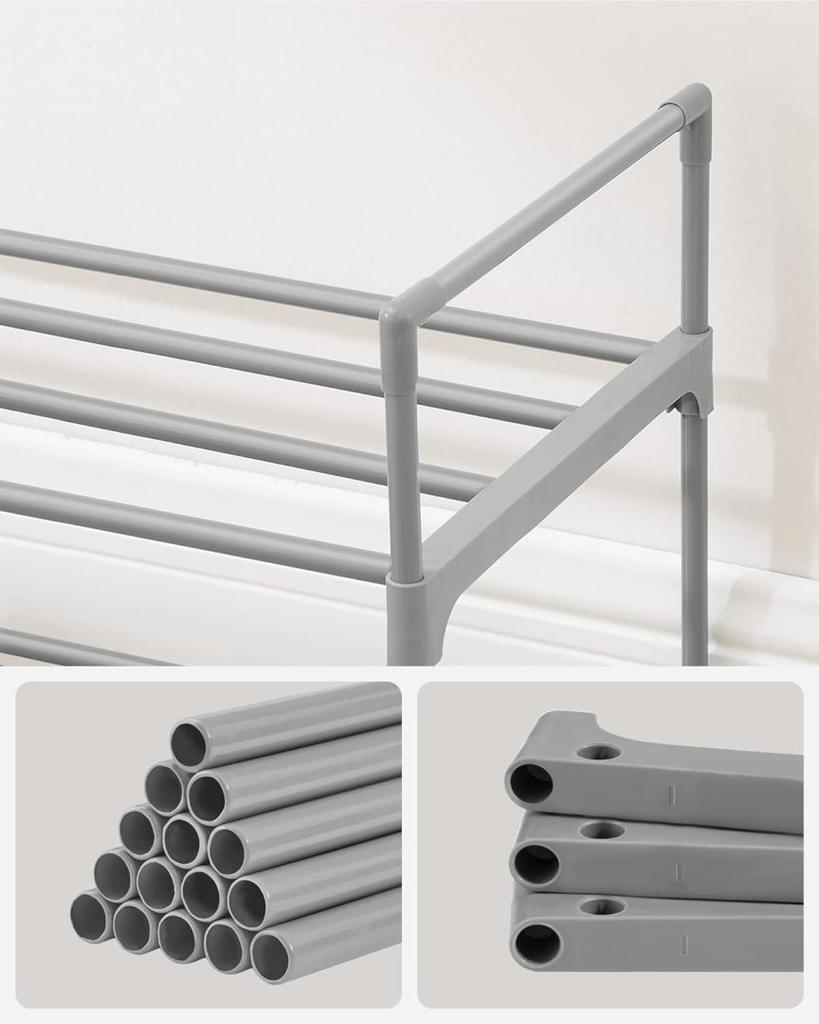 3-ярусные полки для обуви Металлические подставки для обуви 12-15 пар обуви, стеллаж с возможностью штабелирования, для гостиной, спальни,