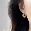 Copper Rhinestone Ear Buckles Korean Style Minimalist Hoop Earring Retro Simple Earring  Party