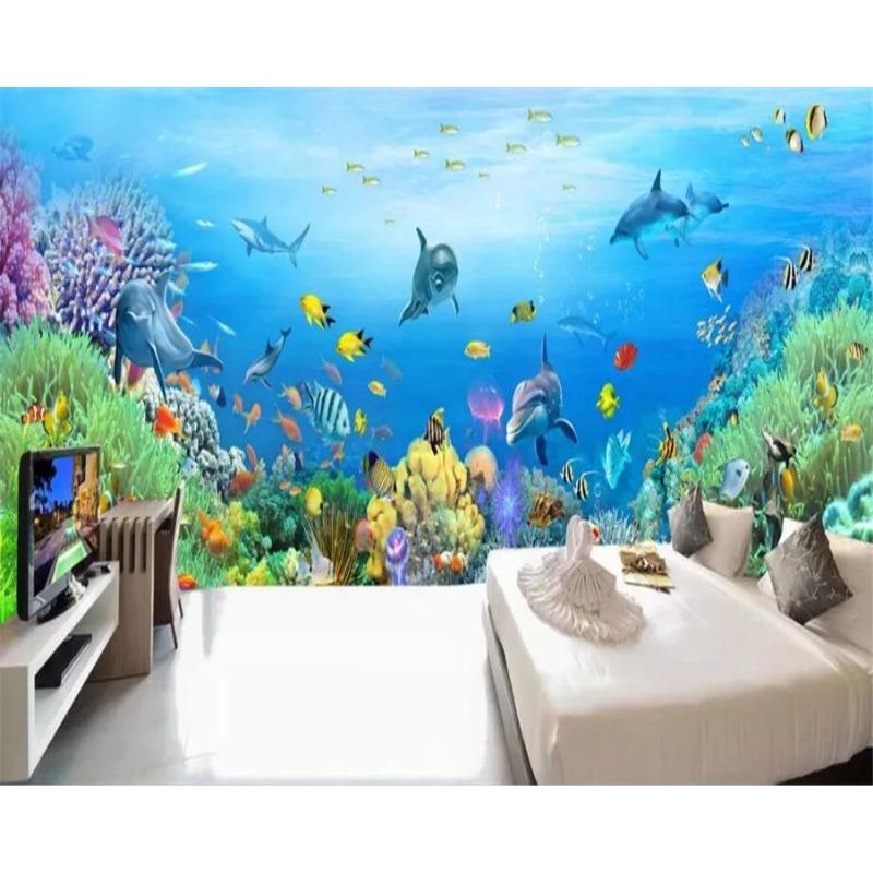 Обои 3d Mural Подводный мир Фон Стена Гостиная Спальня Детская Комната Обои