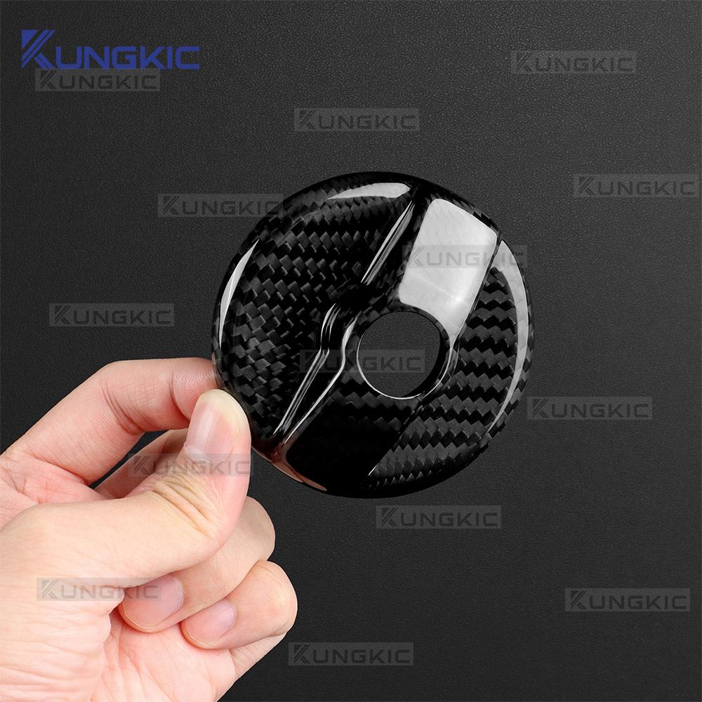 Real Dry Carbon Fiber Fuel Tank Cap Trim for Fiat 500 500C 2008-2024 Abarth 595 595C 695 695C 2012-2024