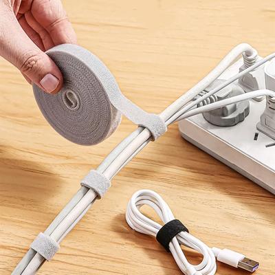 5 м/рулон, ширина 12 мм, органайзер для кабеля, устройство для намотки USB-кабеля, нейлоновые стяжки свободного кроя, шнур для мыши, наушников, кабельные стяжки