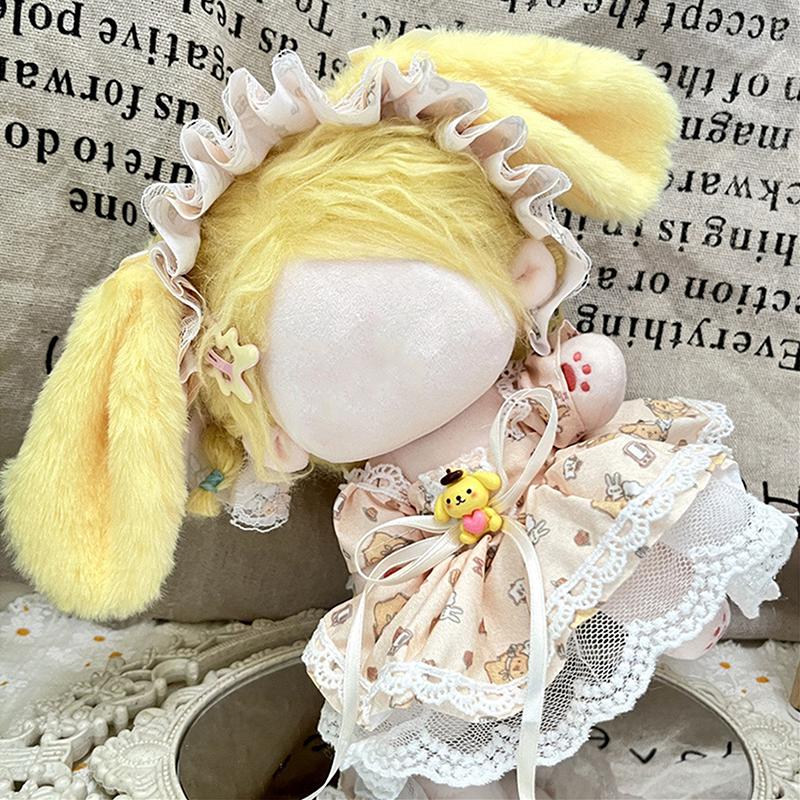 20 см хлопковая кукла, милые платья принцессы, комбинезон, футболка, плюшевая кукла, одежда, юбка с повязкой на голову, комплект платьев, аксессуары для кукол