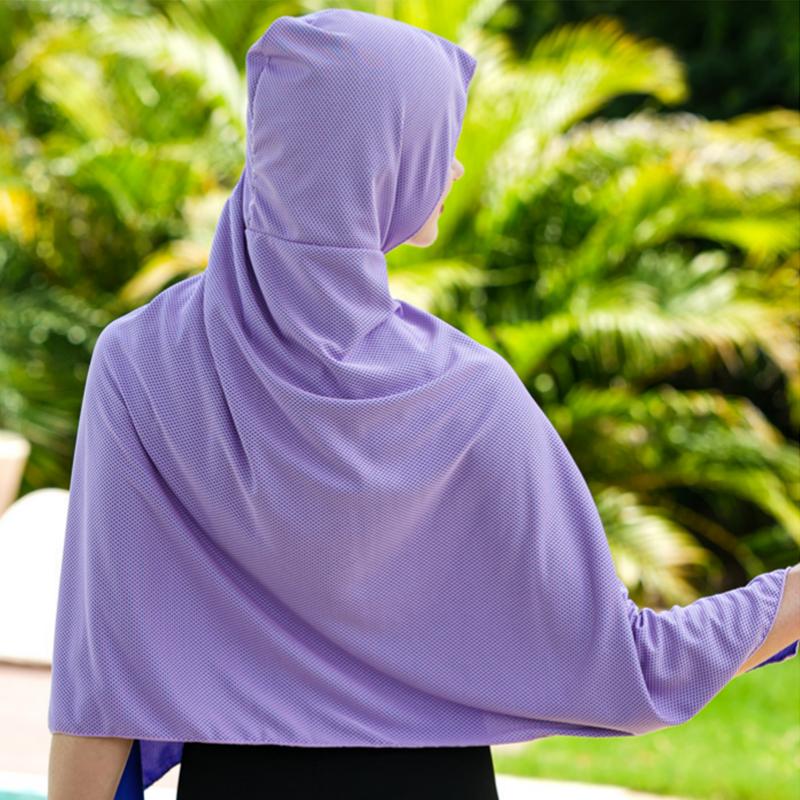 Ice Cool Beach Poncho Cover Up Quick Dry Sunscreen Clothing Oversized Hooded Towel Wrap 4-In-1 For Swimming Beach Pool Travel