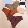 Women Panties Seamless Mid Waist Ice Silk Good Breathability Solid Color Slim Fit Thin Quick Dry Casual