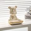 Light Luxury Bear Soap Box ceramics Bathroom Holder Dish golden Storage Drain Plate Tray Shower Supplies Gadgets