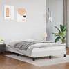 VidaXL Bed Frames with Headboard, Upholstered Bed with Slatted Base, Double Bed with Footboard, Adult Bed, Modern, White 379542