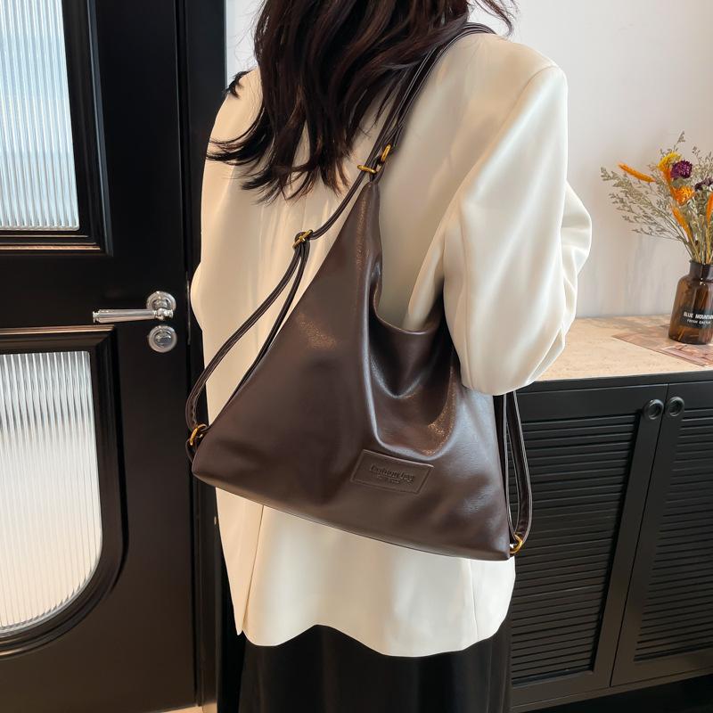 2025 Autumn New Retro Large-capacity Underarm Tote Bag Women's Bag Multi-function Single Shoulder Oblique Span Bag Backpack