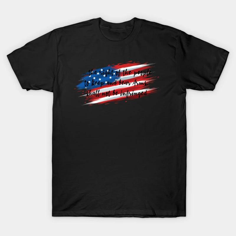 American Flag Second Amendment Text TShirt 100 Cotton ONeck Summer Short Sleeve Casual Mens Tshirt Size S3XL