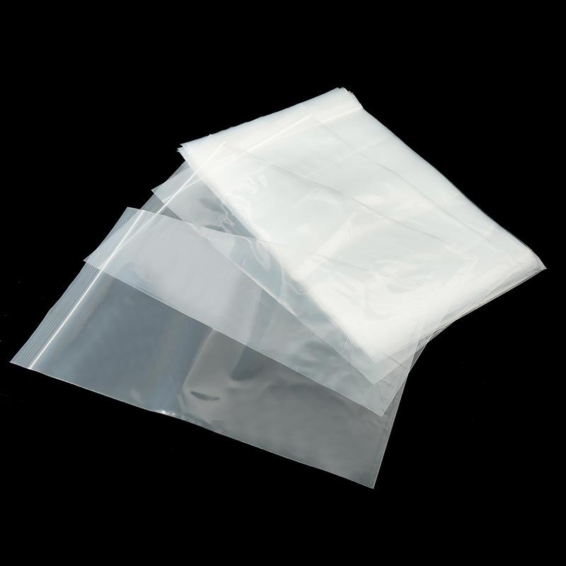 Fashion Luxury 100pcs Resealable Zip Bags Self Seal Clear Plastic Bag Food Storage Package Self Reclosable Vacuum Fresh Bag