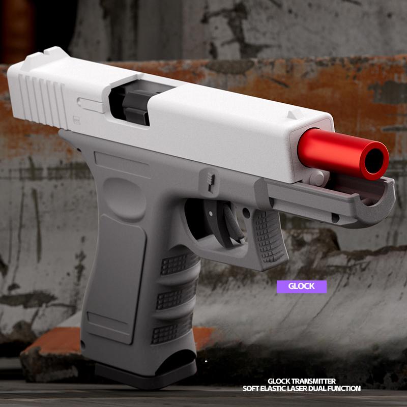 Shell Throwing G17 Automatic Shooting Radish Gun Toy Gun Soft Bullet Pistol Children's CS Weapon