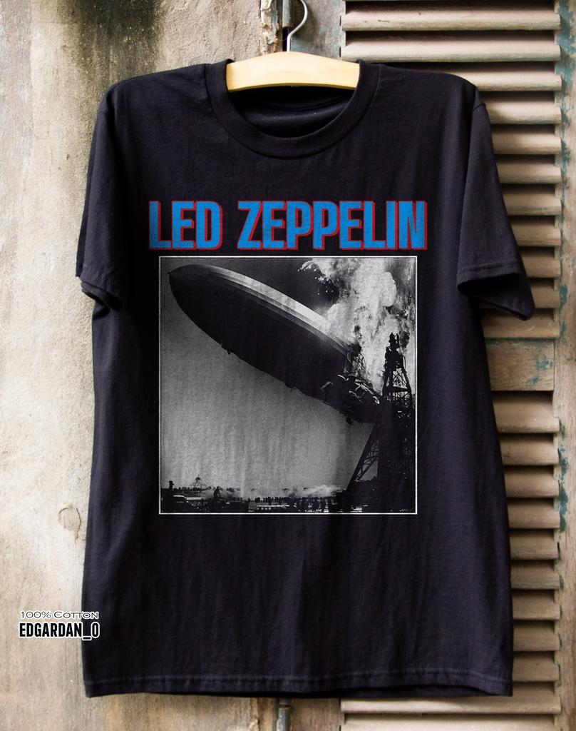 Led Zeppelin Дебютный Альбом Группа Тяжелый Хлопок Черная Унисекс Футболка Размер S-5XL