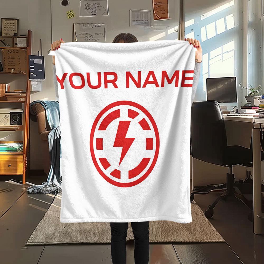 Custom Name,Rayo Vallecano de Madrid Printed Flannel Blanket, soft throw for bedroom sofa, washable, Christmas present, great gift.