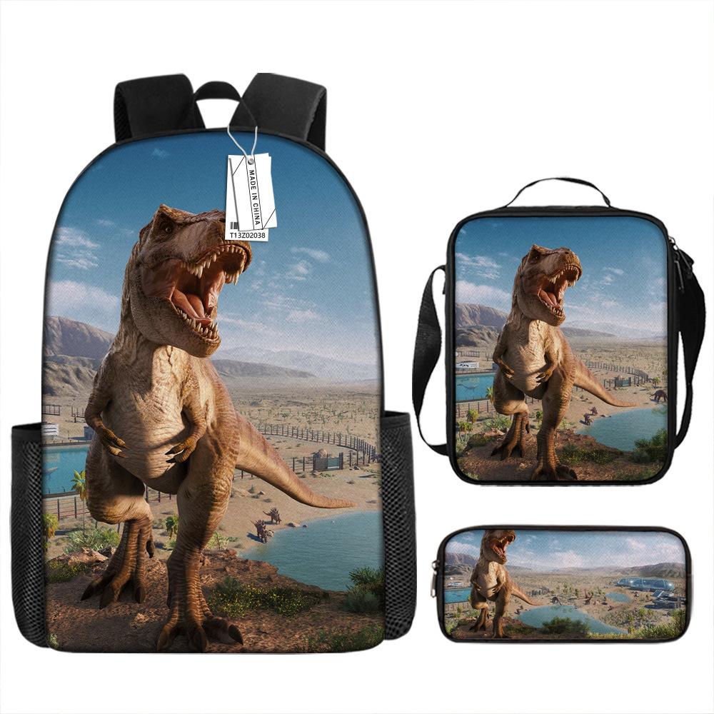 Jurassic Park European and American Retro Schoolbag First Grade~ Fourth Grade Bag Backpack