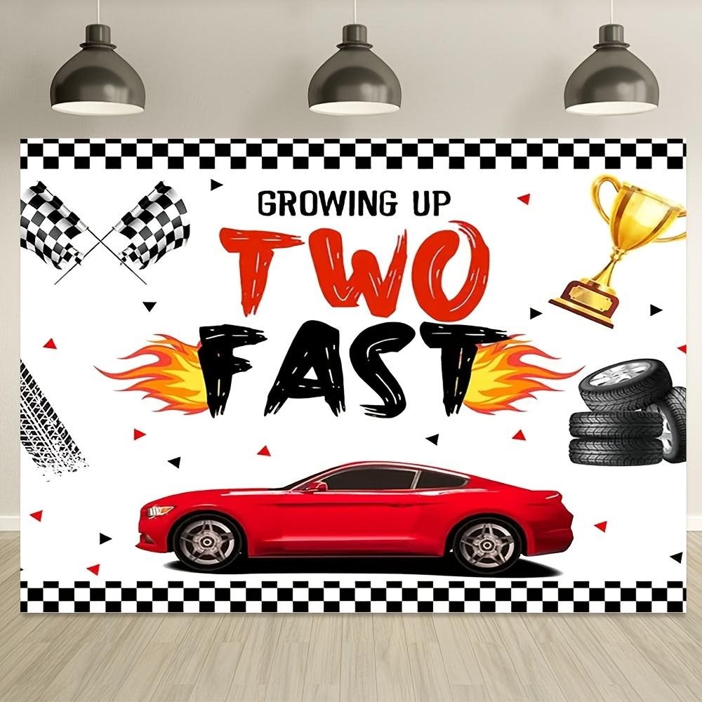 1 Growth theme 2 Fast car theme 2nd birthday party banner, multi-functional celebration wall decoration