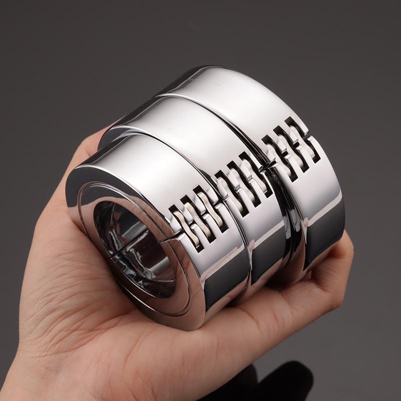 Трехслойное металлическое кольцо на член, металлические носилки для пениса, время задержки, яички, усиление эрекции, бондаж, эякуляция, секс-игрушки для мужчин 18