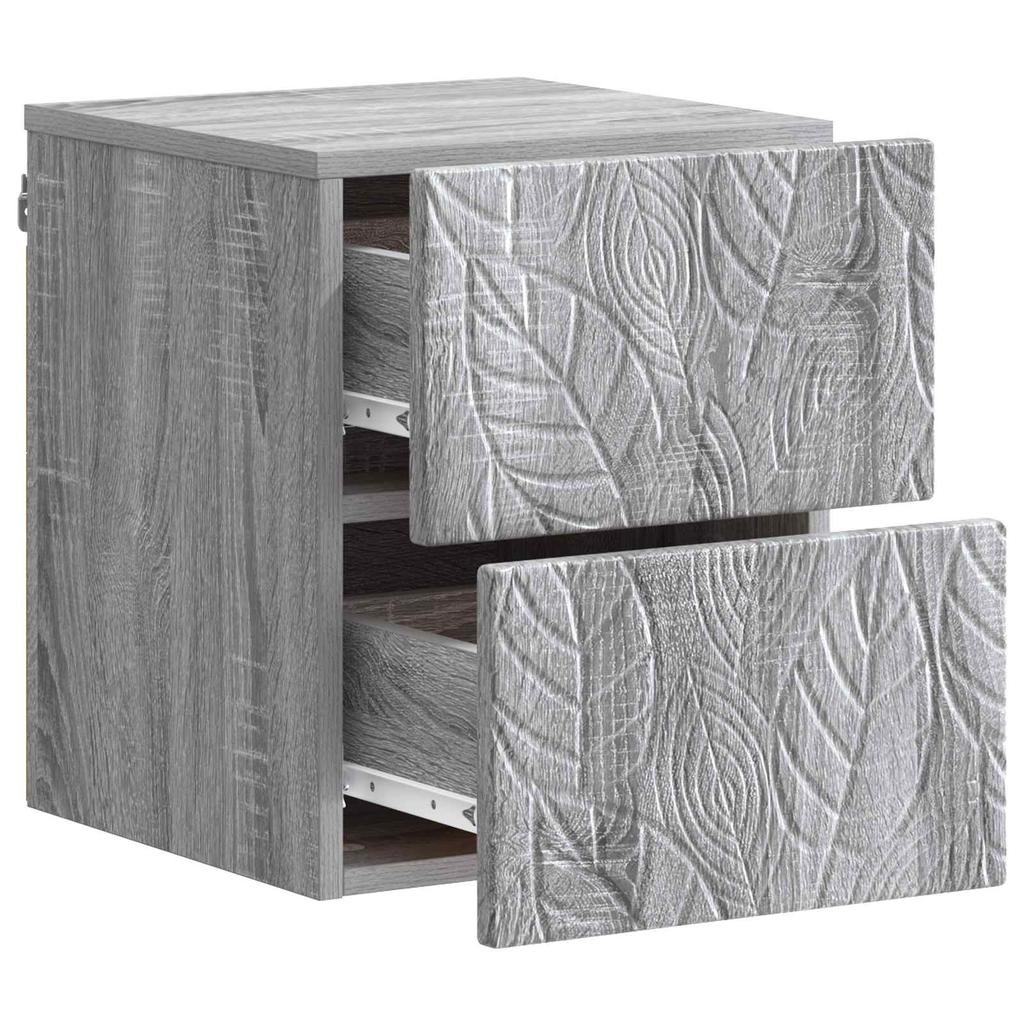 Wall Mounted Nightstand 2 pcs Gray Sonoma 34.5 x 33 x 40 cm