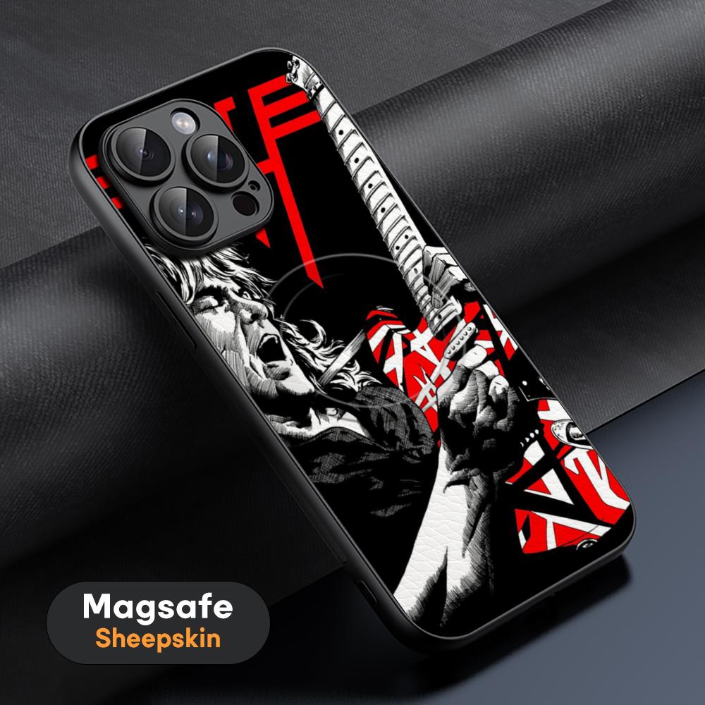 Гитарист Эдди Ван Хален Горячий Чехол Для Телефона Для iPhone 17 16 15 14 13 12 11 Plus Pro Max Высококачественный Роскошный Magsafe Овчина
