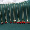 Fruit Cherry Cherry Pendant Necklace Femininity Sweet Oil Dripping Collarbone Chain Vl635