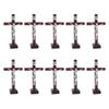 10pcs Wooden Cross Ornament with Stable Base Stand Decorative Cross for Churches Decoration Religious Tabletop Decor