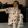 Cartoon Summer Sleepwear Set For Men And Women With Milk Silk Fabric Breathable Lounge Wear