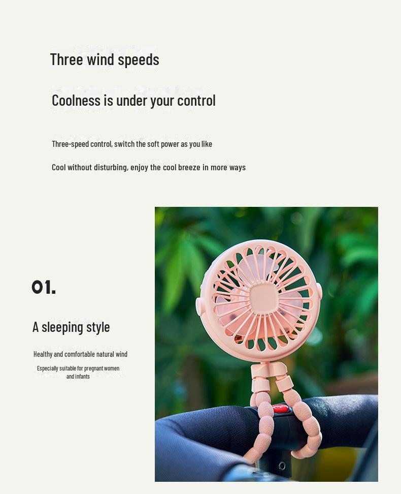 Octopus Портативная мини-коляска для младенцев и настольный вентилятор с ночником