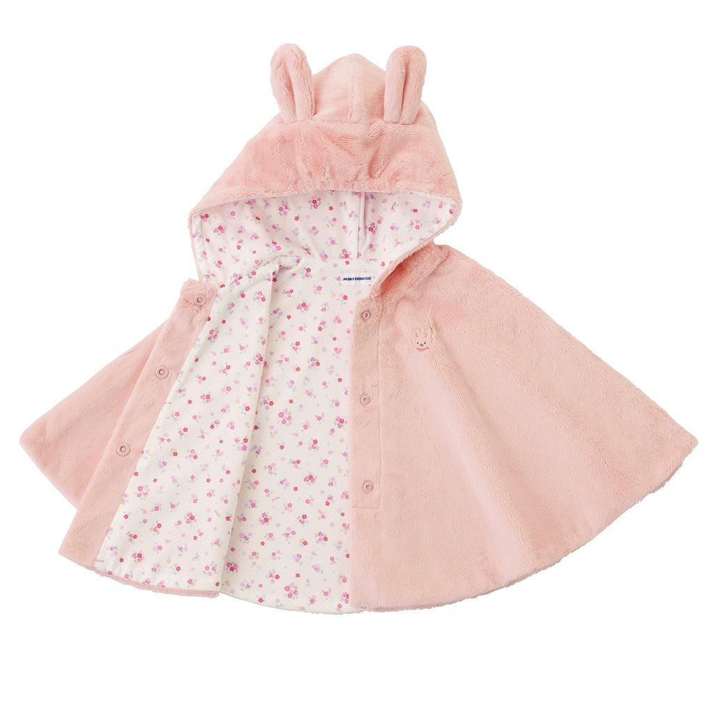 Накидка Пончо Верхняя одежда Защита от холода Сделано в Японии Мальчики Девочки Младенцы Дети Детская одежда Одежда Бесплатно Розовый [MIKI HOUSE] Детская 43-3801-490 (70-90см)