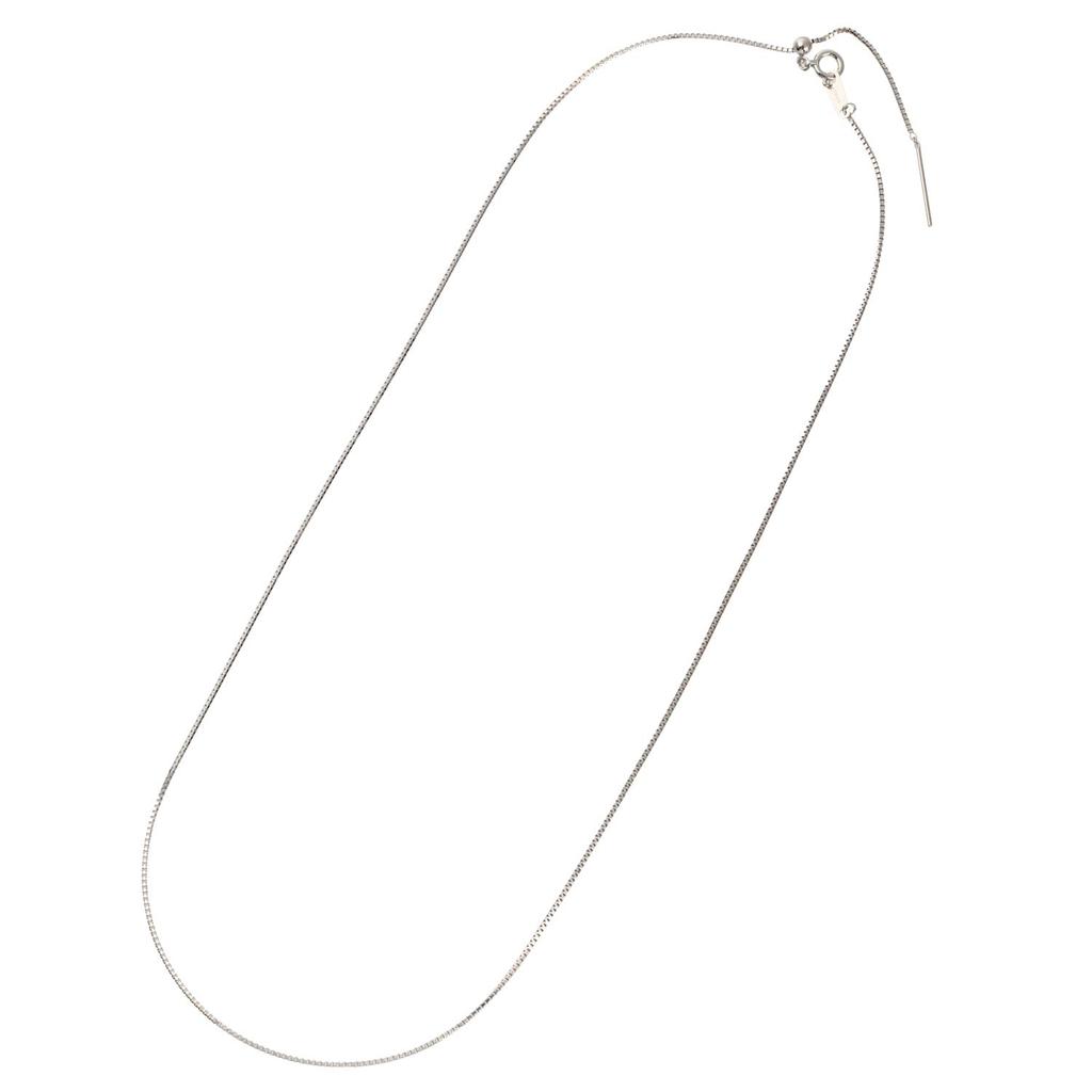 Ожерелье из белого золота K18WG с венецианской цепочкой, регулирующей ширину [Fairy Kallet] (Слайд 0,8 мм 45 см)