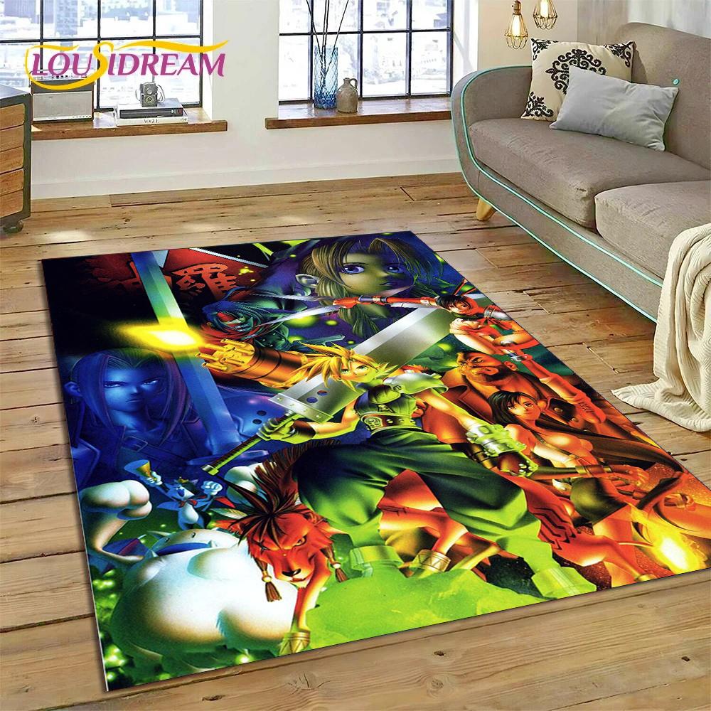 Final Fantasy Series Games Cartoon Rug Carpet for Living Room Bedroom Home Decor,Floor Mat Non-slip Decoration for Sofa Doormat
