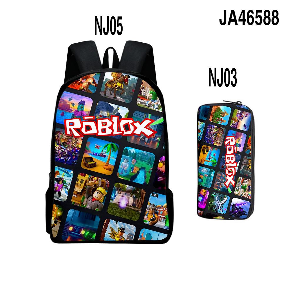Двухсекционный набор Roblox, Школьная сумка для начальной и средней школы, Детский рюкзак, Рюкзак с мультяшным персонажем.