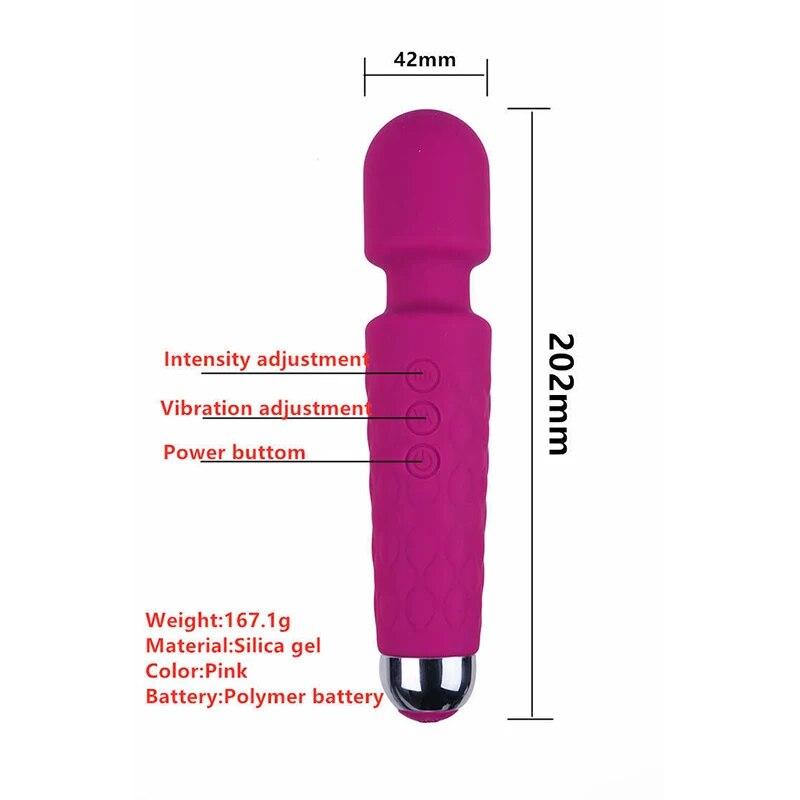 20-скоростная вибрационная стимуляция клитора, секс-игрушка для взрослых, дилдо, точка G, большая AV-палка, стимулятор клитора, вагина, эротический продукт, массажер