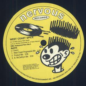 12-дюймовая пластинка WEST COAST SPICE - Injoye NER20060 Nervous Records 1993 США Танцевальная и электронная Б/У