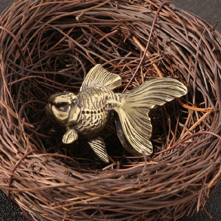 Металлическая миниатюрная фигурка осетра, антикварная скульптура животного, декоративное произведение искусства, украшение для полки, стола, для подарка