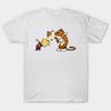 Мужская черная футболка с принтом Happy 8 Calvin And Hobbes Печать на бумаге для трансфера без вырезания Хлопковая футболка