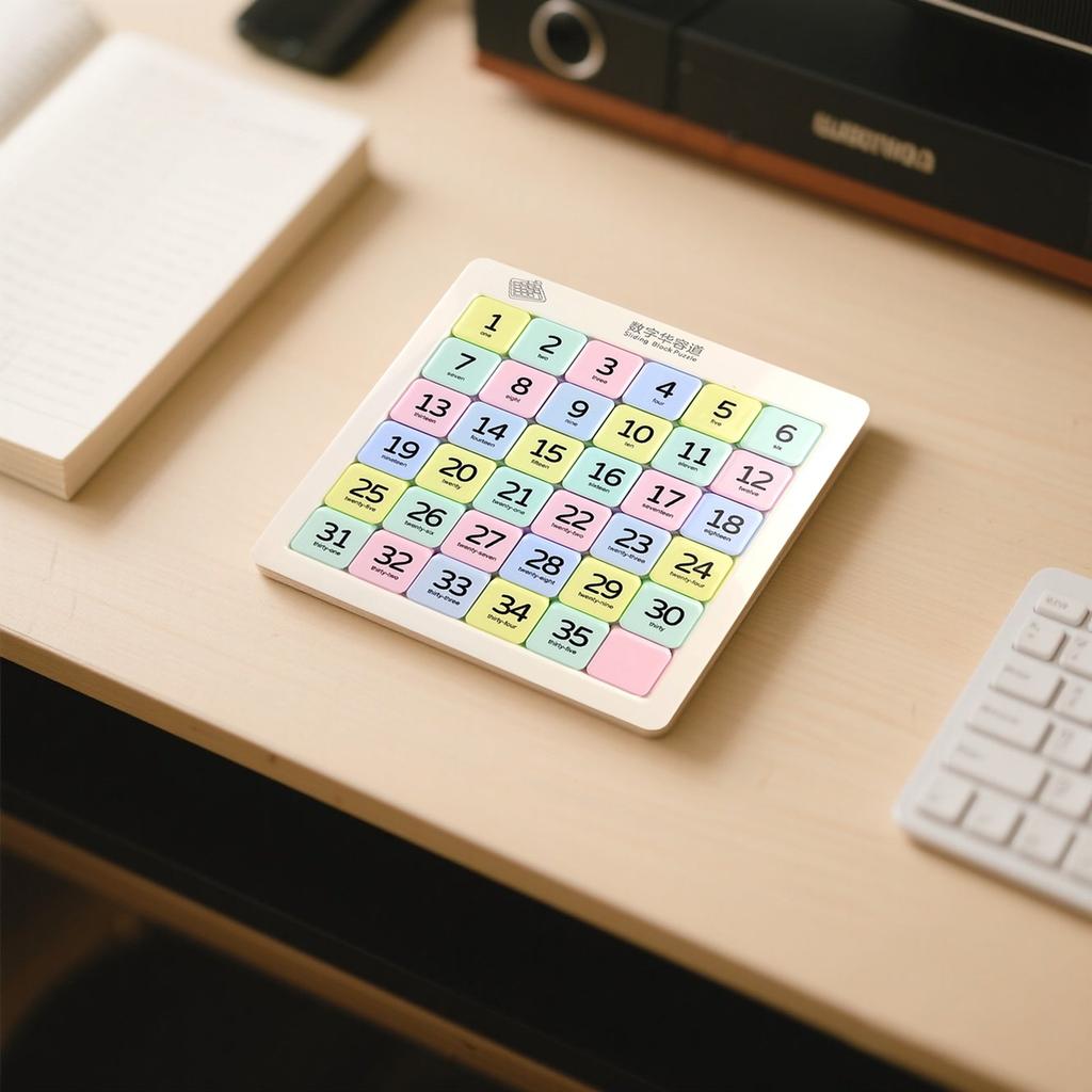 Digital Huarong Road 6*6 Magnetic Toy, Children's Digital Huarong Road Sliding Puzzle 1ml