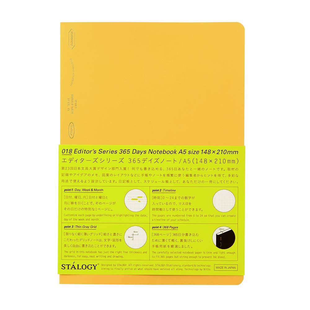 Nitoms STALOGY Note A5 Graph 365 Days Note Yellow S4107