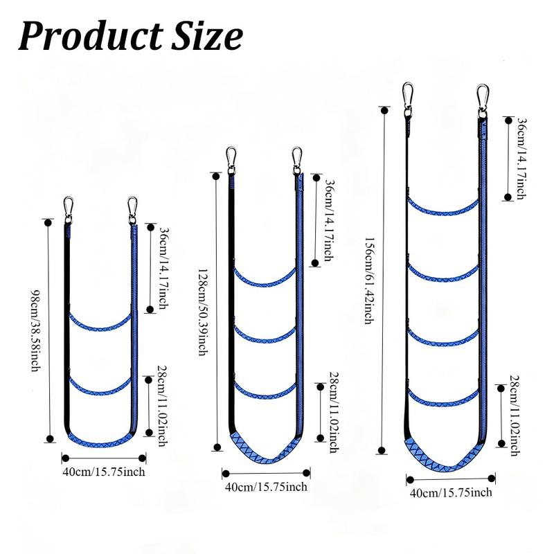 Boat Rope Ladder Heavy Duty Foldable Marine Ladder Portable Nylon Boarding Ladder for Inflatable Boat Pontoon Kayak Yacht