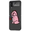 Милый роскошный чехол с изображением маленького динозавра для Samsung Galaxy Z Flip 3 4 5G Funda ZFlip 3, черный ПК с жесткой задней панелью для телефона