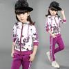 Clothing Set Girls Clothes Jacket Floral Zipper Kids Hoodies Pants Kids Tracksuit for Girls Clothing Sets Sport Suit  Spring