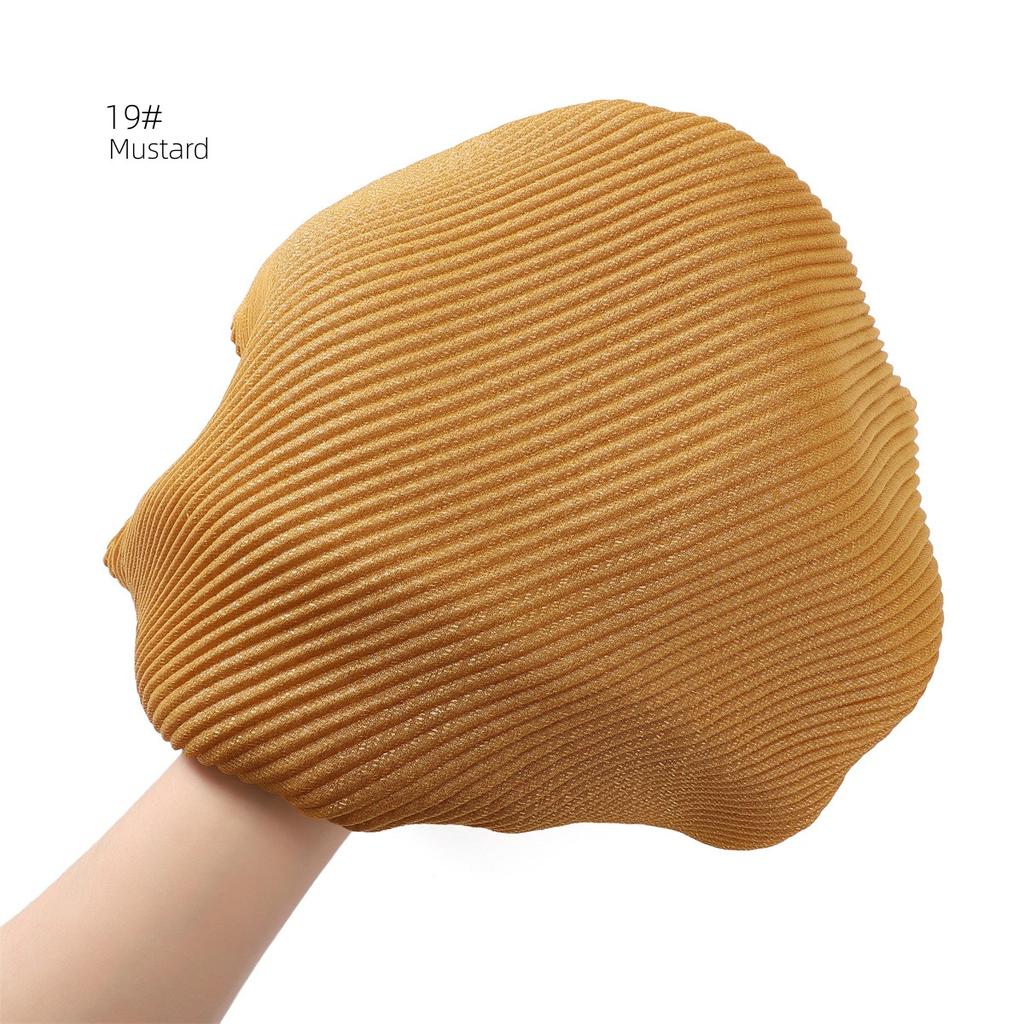 High Quality Breathable Women's Shiny Pleated Hijab Scarf Fashion Polyester Golden Sliver Crinkle Head Wraps Islamic Turban