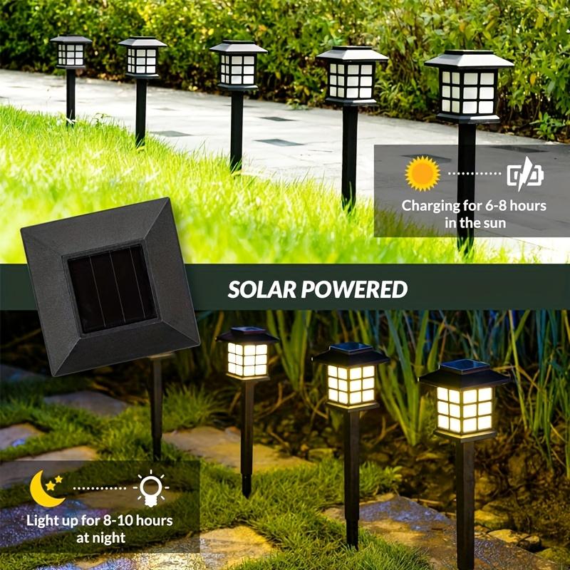 2pcs Solar-Powered LED Pathway Lights - Outdoor Garden & Lawn Decor, Warm Yellow Glow, Landscaping, Solar Garden Lights