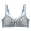 Exquisite Lace Front Button Underwear Women's Setting Cup Adjustable Shoulder Strap for Middle and Old Age Without Steel Rings Large Bra