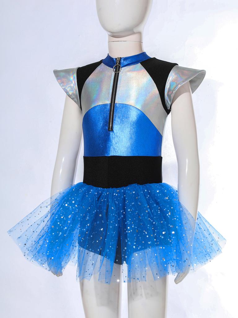 Детский карнавальный костюм «Чужой» для девочек, платье Черлидинга, блестящее платье-пачка с блестками, платье-пачка на Хэллоуин, костюм для выступлений