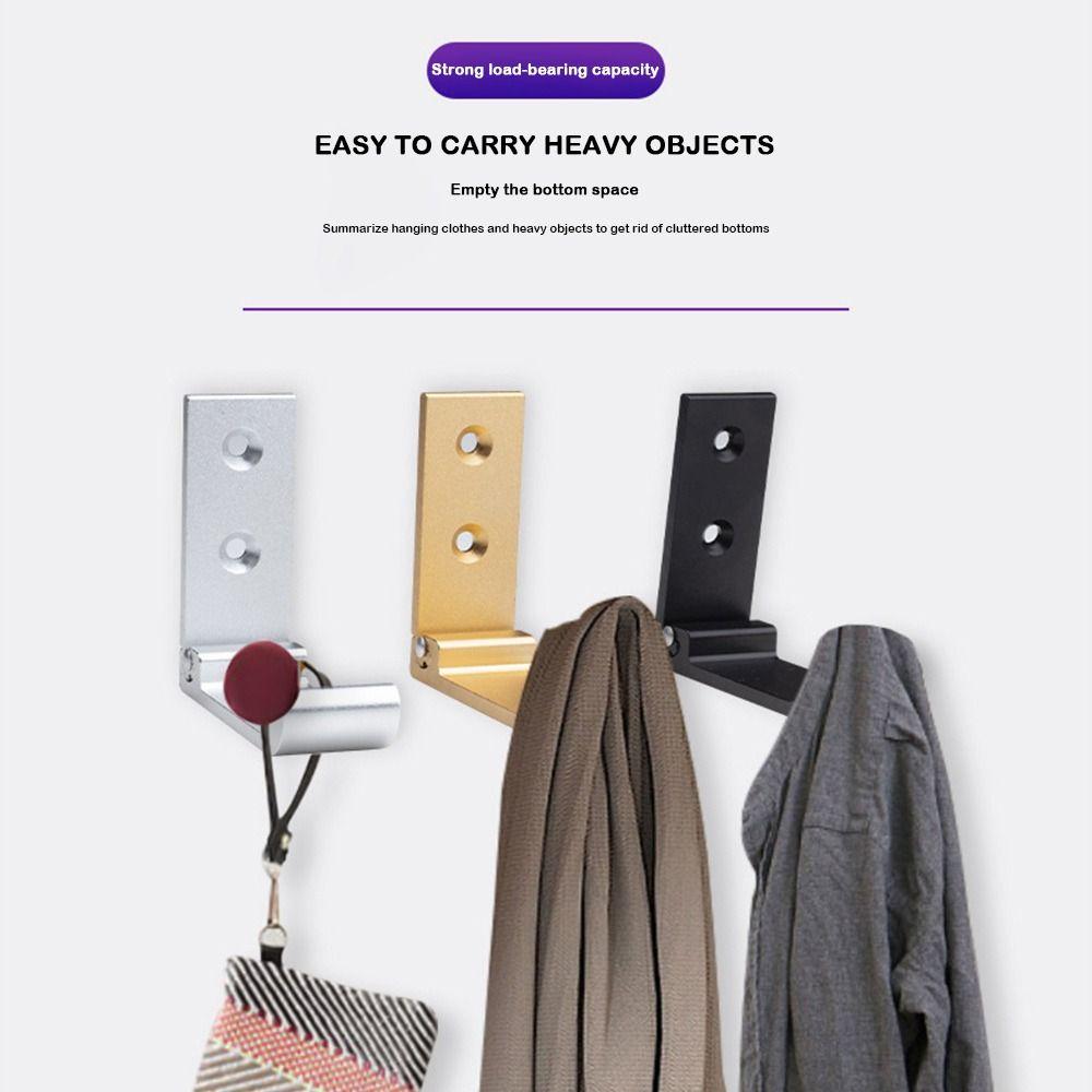 Rust-Resistant Aluminum Alloy Folding Hook Expandable Folding Coat Hook Concealed Robe Hook  Home