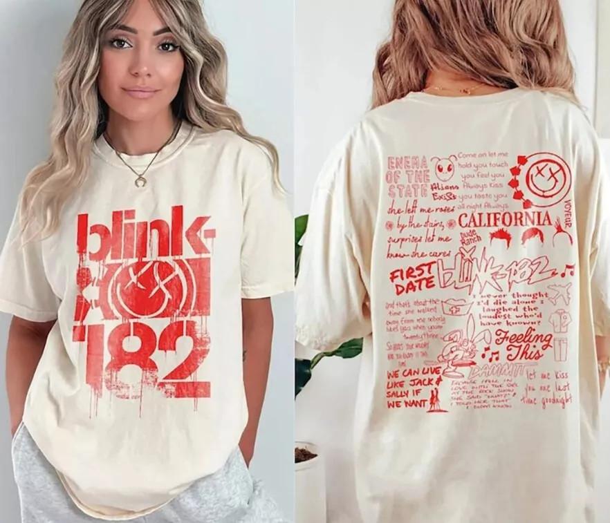 Blink 182 The World Tour 2023-2024 2Sides Shirt, Blink 182 Rock n' Roll T Shirt