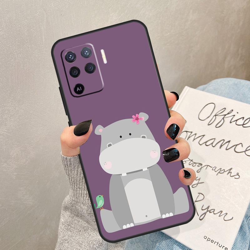 Чехол с рисунком бегемотов для Oppo A40 A60 A80 A78 A38 A18 A98 A58 A96 A76 A16 A94 A74 A54 A15 A17 A57 A77 A5 Pro