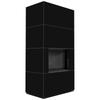 Modular Fireplace KRATKI FLOKI BOX 8 kW Ø 160 Quartz Sinter NERO ASSOLUTO Black Thermotec